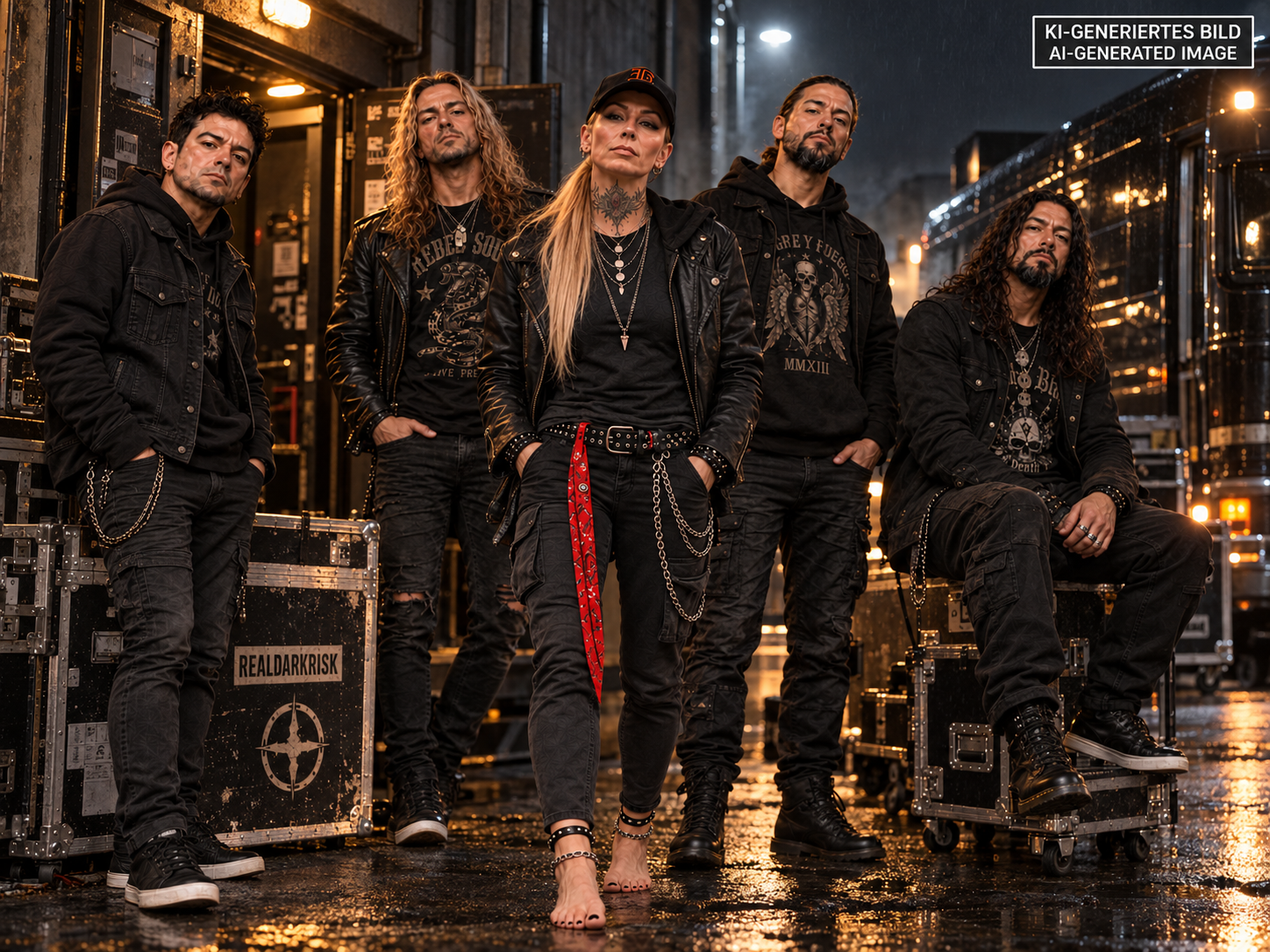 KI-generiertes, inszeniertes Backstagemotiv von REALDARKRISK